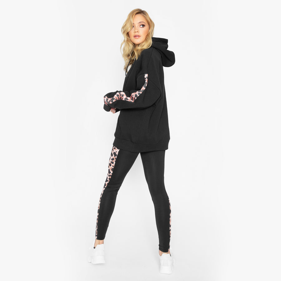 Black Leggings With Leopard Panel – Jersey Girl Official